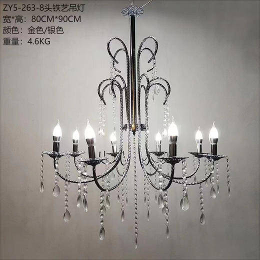 ZY5-263-8头铁艺吊灯（运费自理） 商品图0