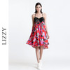 LIZZY2024时尚抹胸度假风挂脖肩带印花吊带露背连衣裙2792 商品缩略图1