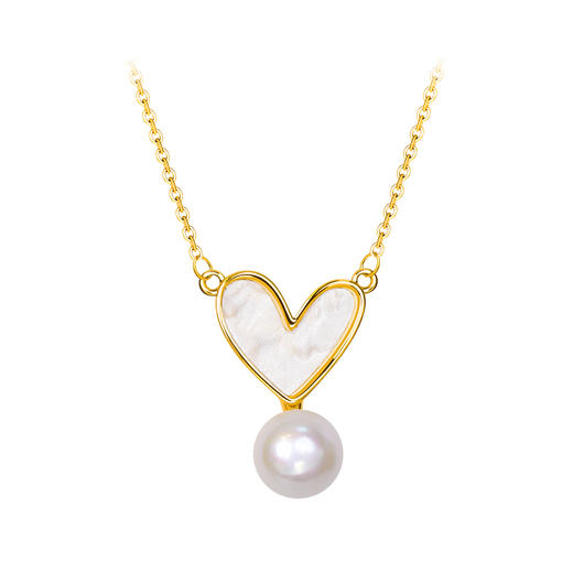 Manreya玛芮雅秘爱爱心珍珠三件套耳钉项链戒指组合新款小众礼物情人节礼物 商品图1