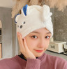 【日用百货】日韩卡通兔耳朵微米纱三角巾浴帽珊瑚绒吸水干发帽 商品缩略图0