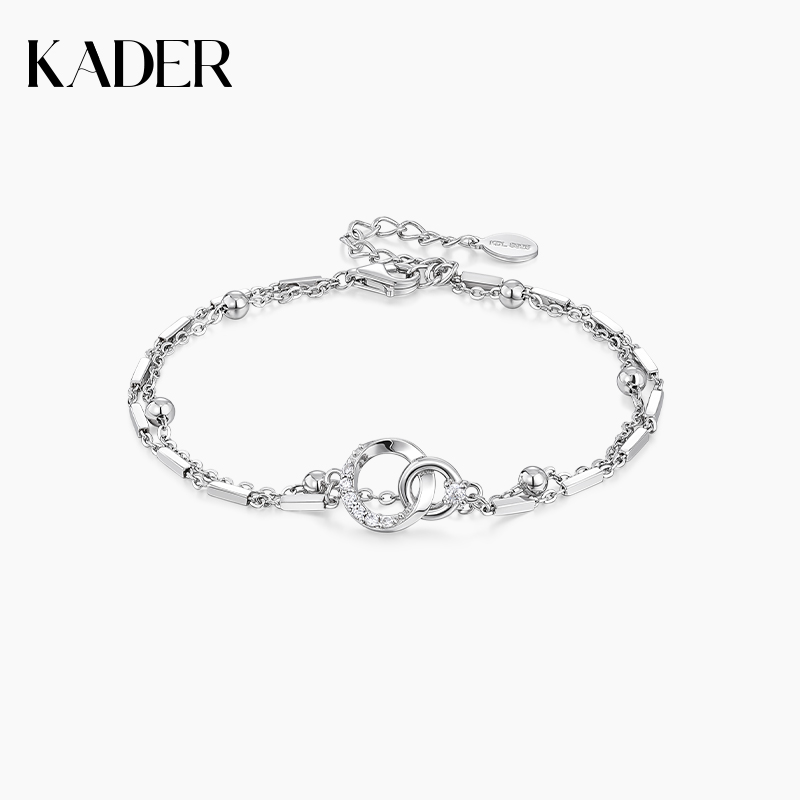 卡蒂罗莫比乌斯双环手链女纯银轻奢小众闺蜜手链520情人节礼物送女友