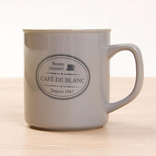 马克杯 400ML 象牙白/灰色 FRENCH CAFE 商品图0