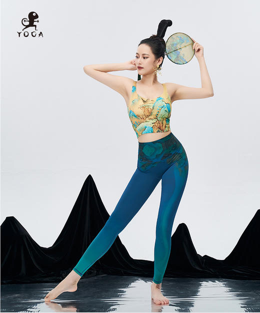 【现货秒发】壁虎瑜伽【万水千山-套装】限量款印花瑜伽套装（可拆卸胸垫） 商品图0