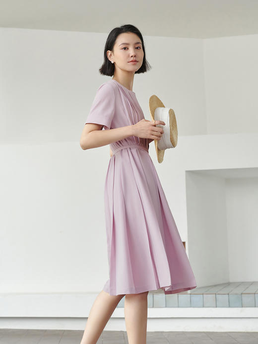 褶皱系列 圆领短袖连衣裙FD4352235 商品图2