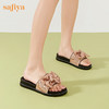 Safiya/索菲娅2023夏新品闲适假日亮片蝴蝶结休闲外穿平底凉拖金色SF32110406 商品缩略图5