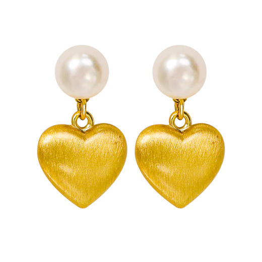 Manreya玛芮雅心动拾氛 爱心珍珠三件套装耳钉项链戒指组合新款小众礼物情人节礼物 商品图2