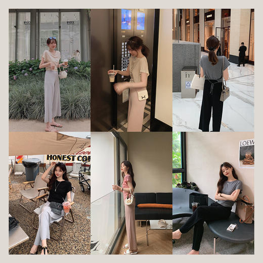 金蘑菇菇【花瓣空调裤】 冰爽不挑腿型直筒针织裤 商品图4