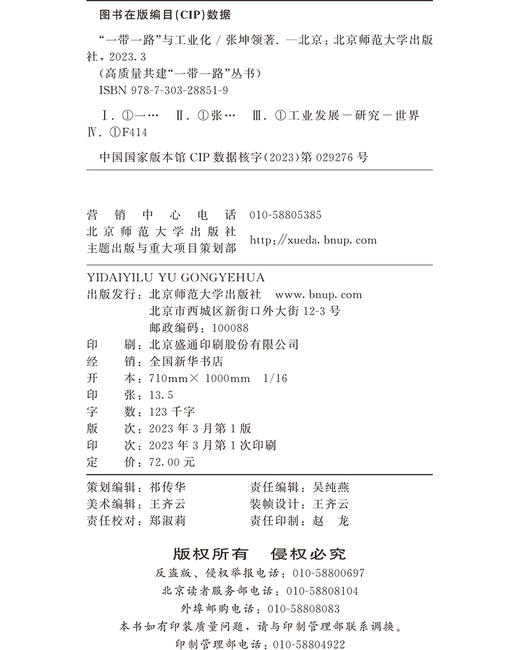 “一带一路”与工业化  9787303288519 高质量共建“一带一路”丛书  北京师范大学出版社 商品图3