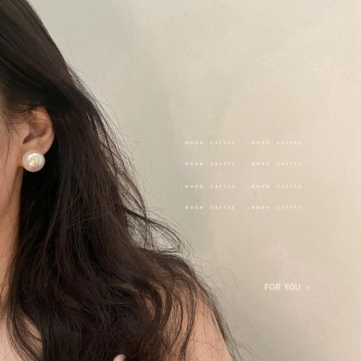 搭配利器丨法式【马贝珍珠】圆形馒头珍珠耳钉女 银针 商品图3