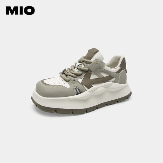 MIO米奥女鞋撞色多巴胺面包鞋休闲厚底板鞋圆头黑白熊猫鞋增高鞋M234583873 商品图0