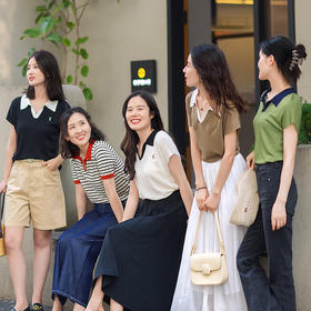 一姐私服|“永不过时”夏季薄款修身显瘦小POLO领短袖针织衫