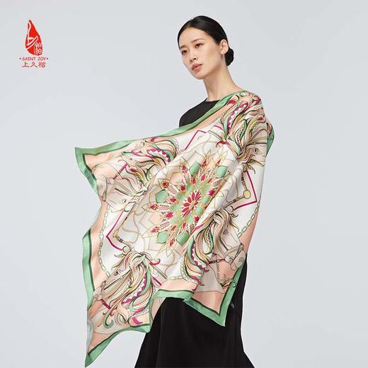 SAINTJOY/上久楷 真丝方巾   翼马花间   FJS22026 商品图0