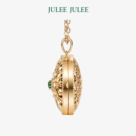 【流转】相片盒JULEE JULEE茱俪珠宝 18K黄金祖母绿相片盒吊坠 商品图5