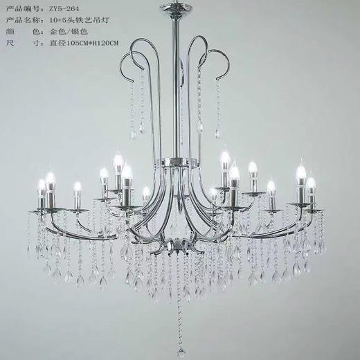 ZY5-264-10+5头铁艺吊灯（运费自理） 商品图0