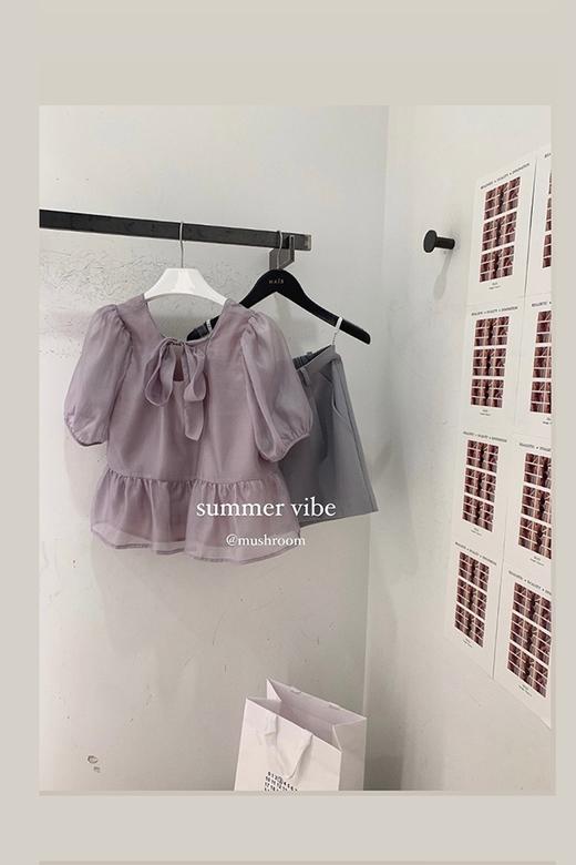 金蘑菇菇【甜梨套组】娃娃衫衬衫+金扣短裤两件套 商品图6