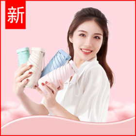 迷你六折全遮光黑胶防晒伞，袖珍口袋遮阳伞扁伞，晴雨两用太阳伞! +配套伞盒