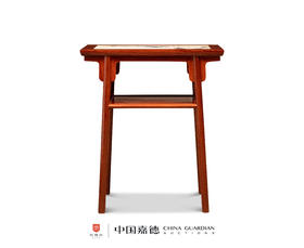 红桥红  家具严选  缅甸花梨（大果紫檀）【石面  70 刀牙带屉板双层 小酒桌 】