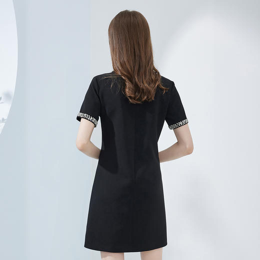 NF8J8斯尔丽瑟俪2023夏季新款气质名媛钉珠领子袖口减龄裙 商品图1