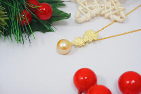 「葡萄与叶」10mm金珠18K金吊坠