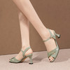 日常百搭，压花幻彩牛漆皮水钻爱心高跟凉鞋HY-H3165 商品缩略图1