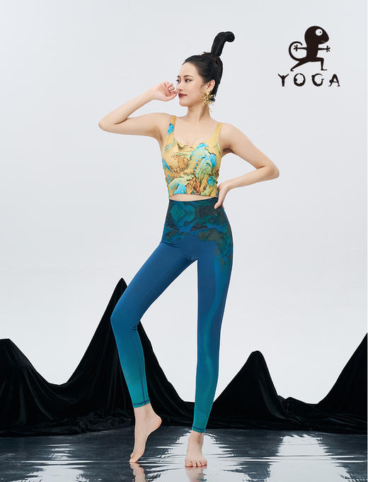 【现货秒发】壁虎瑜伽水母纱面料【万水千山-上衣】印花上衣（可拆卸胸垫） 商品图4