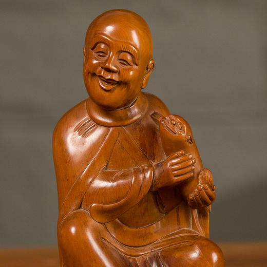 清 黄杨木雕戏狮罗汉 商品图2