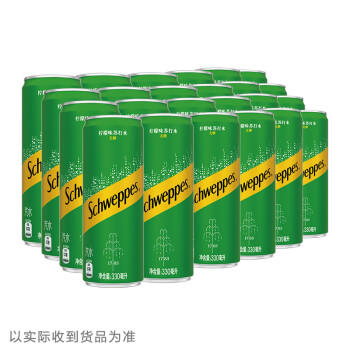 可口可乐（Coca-Cola）怡泉 Schweppes 无糖零卡 柠檬味 苏打水 330ml*24罐 商品图4