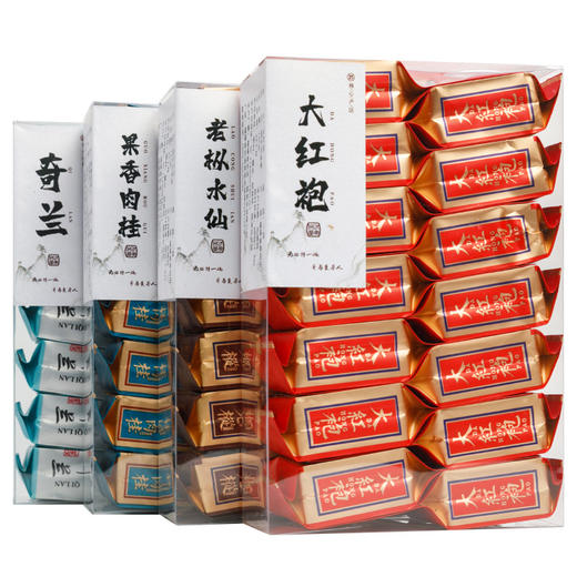 「四大岩茶！组合装」乌龙茶大红袍肉桂老枞水仙奇兰浓香型武夷山岩茶盒装茶饮 商品图4