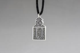 矩德泉坊 纯银手作   五岳真形图挂牌（2.9厘米版）600