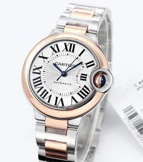 V6厂卡地亚蓝气球间玫瑰金33mm复刻手表