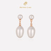 RETRO CHIC意大利复古创意饰品 18K金珍珠垂坠耳钉 商品缩略图0