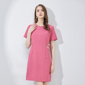 NF8M9斯尔丽瑟俪2023夏季商场同款甜美色系腰显瘦显高连衣裙