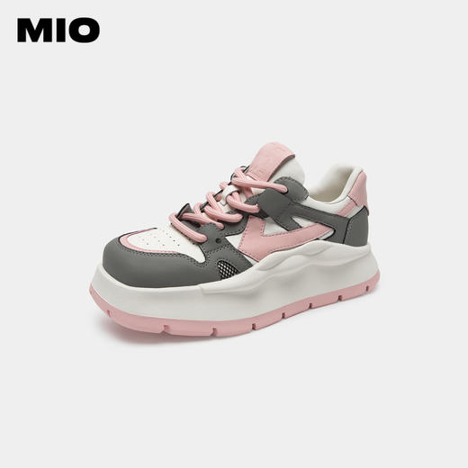MIO米奥女鞋撞色多巴胺面包鞋休闲厚底板鞋圆头黑白熊猫鞋增高鞋M234583873 商品图1
