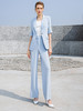 高端时尚淡蓝色西装微喇裤套装女夏气质短袖西服职业装正装外套 商品缩略图2