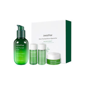 【保税包邮直发】韩国  innisfree 悦诗风吟 小绿瓶 绿茶籽精华4件套