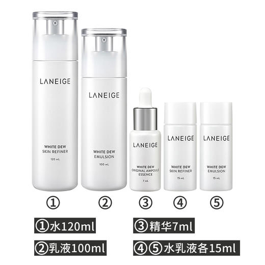 韩国LANEIGE/兰芝 水乳套盒（水120ml+乳100ml+精华7ml+水乳各15ml）【香港直邮】 商品图1