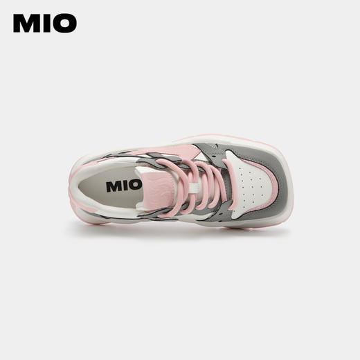 MIO米奥女鞋撞色多巴胺面包鞋休闲厚底板鞋圆头黑白熊猫鞋增高鞋M234583873 商品图2