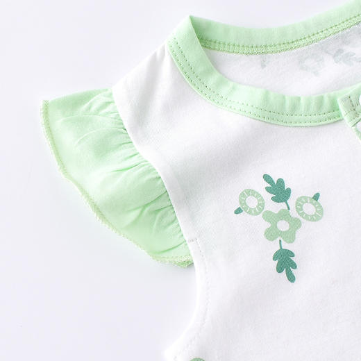 【花边袖短袖连体衣】宝宝连体衣婴儿衣服全棉新生儿哈衣夏季短袖睡衣爬爬外出服装 商品图3