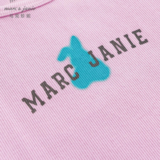 马克珍妮新款夏装女童字母卡通图案弹力背心 儿童上衣230678 商品图4