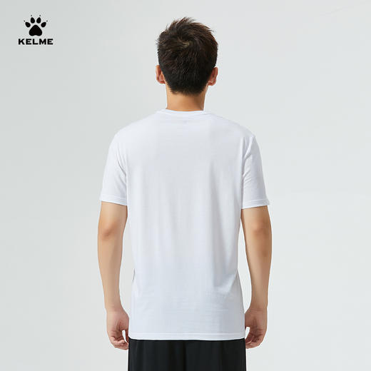 KELME卡尔美T恤男2023夏季新款圆领棉质透气短袖运动休闲纯色上衣 商品图2