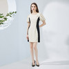 NF8G8斯尔丽瑟俪2023夏季新款腰部撞色超级显瘦修身泡袖连衣裙 商品缩略图3