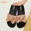 Safiya/索菲娅2023夏新品闲适假日亮片蝴蝶结休闲外穿平底凉拖金色SF32110406 商品缩略图2