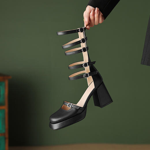 个性时尚，后拉链包头厚底高跟凉鞋TYM-D6237 商品图5