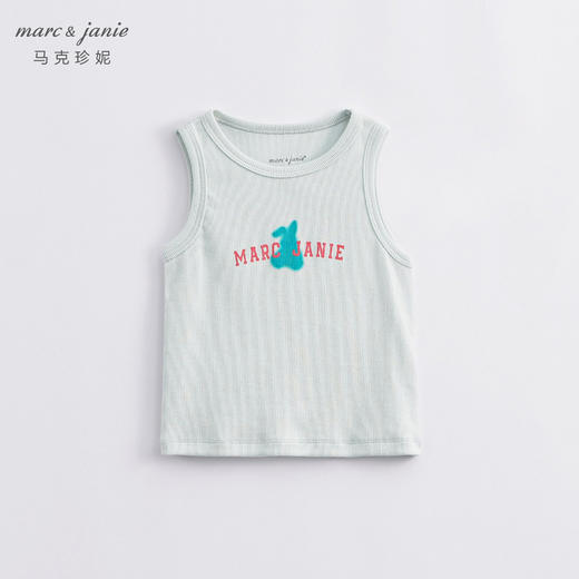 马克珍妮新款夏装女童字母卡通图案弹力背心 儿童上衣230678 商品图2