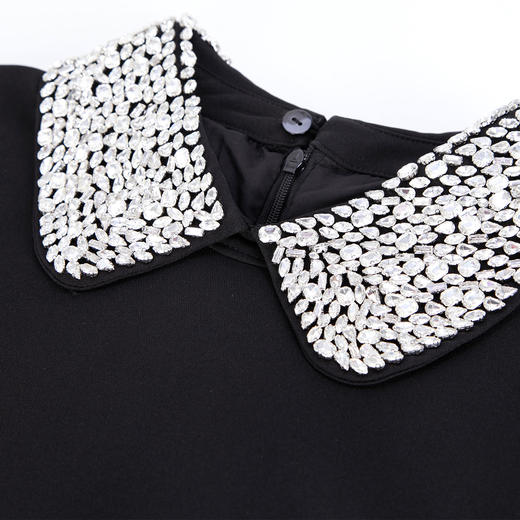 NF8J8斯尔丽瑟俪2023夏季新款气质名媛钉珠领子袖口减龄裙 商品图4