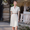 上镜主持人正装连衣裙女高级感不规则西装裙夏季主播浅色职业装送腰带 商品缩略图0