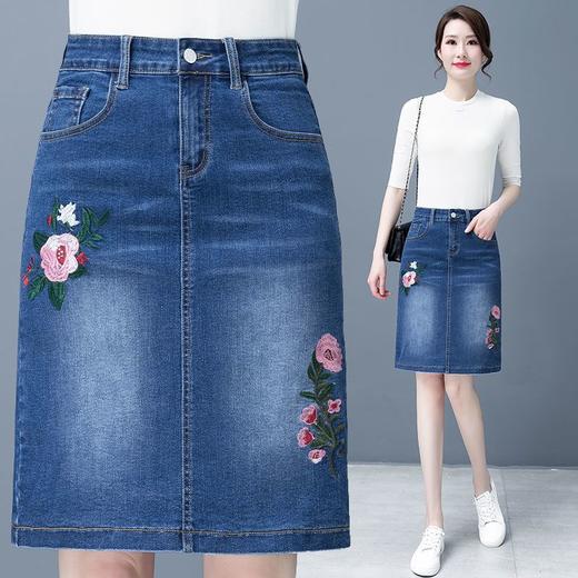DD-2023春夏季新款薄款牛仔裙半身裙高腰显瘦弹力修身显瘦一步包臀裙 商品图0