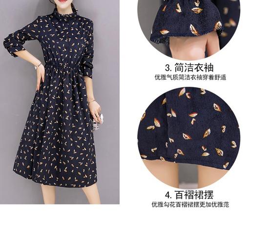 裁缝学苑 AW12长袖中长款连衣裙1:1实物服装纸样剪裁图纸牛皮纸样 商品图4