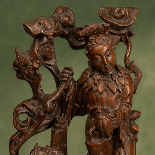 清 黄杨木雕麻姑献寿人物摆件 商品图2