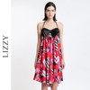LIZZY2024时尚抹胸度假风挂脖肩带印花吊带露背连衣裙2792 商品缩略图0